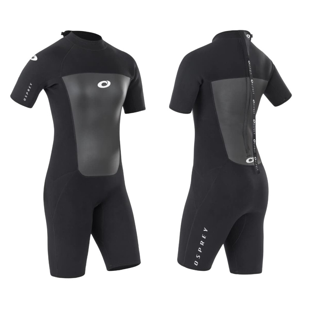 Osprey Europe Osprey Women's Shorty 3 Mm Summer Wetsuit, Adult Short Sleeve Neoprene Surfing Diving Wetsuit, Origin, Multiple Colours, S