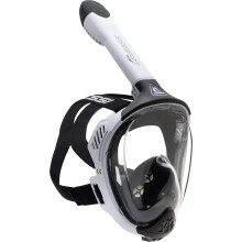 CRESSI Java Full Face Mask White/Black S/M-Unisex Full Face Snorkel Mask, Ultra Clear Anti Fog Lens, 100% Silicone, Snorkel Dry with Safety Valves,