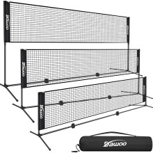 DAWOO Portable Sports Net Set - For Tennis, Soccer, Pickleball, Kids Volleyball, Badminton - Easy Setup Nylon Net with Poles (3M)