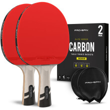 PRO SPIN Table Tennis Bat With Pro Carbon Fibre Technology for Increased Control, Spin & Power | Performance-Level Ping Pong Bat | With Premium Rubber