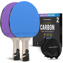 PRO SPIN Table Tennis Bats - Professional Carbon Ping Pong Bat - Superior Control & Spin - 7-ply Blade, Premium Rubber, 2.0mm Sponge - Table Tennis