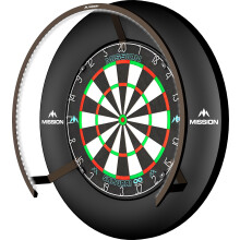 Mission Darts Torus 270 | Dart Board LED Lighting System with Easy Access to Dartboard Area for Unrestricted Play, Sand Blasted Black, Red, Blue,