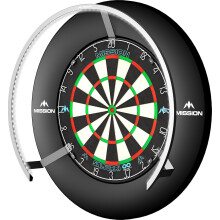 Mission Darts Torus 270 | Dart Board LED Lighting System with Easy Access to Dartboard Area for Unrestricted Play, Sand Blasted Black, Red, Blue,