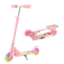 TENBOOM Scooter For Kids Ages 4-7 Boys Girls With Led Light Up Wheels, 2 Wheels Kick Scooter Micro Kids Scooter With Adjustable Handlebar Rear Brake