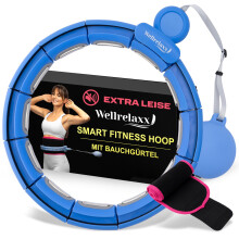 WELLRELAXX Weighted Hula Hoop for Adults includes Waist Slimmer Belt | Quiet | Circumference up to 113 cm (44.5 in) | Smart Hula Hoop with Weight Ball