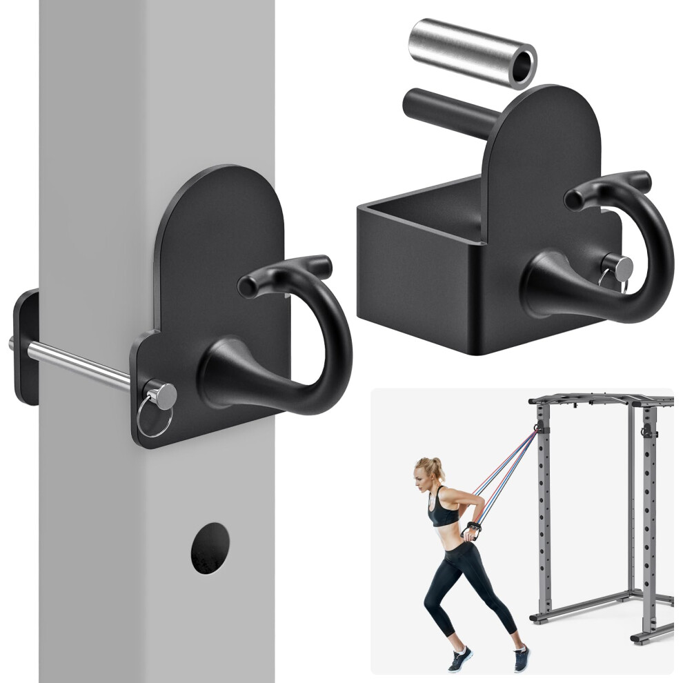 Photos - Other Trainers Kipika Heavy Duty Resistance Band Anchors - Fits 3"x3" Power Rack with 5/8" or 1" Holes, Rubber-Padded Steel Hooks for Home