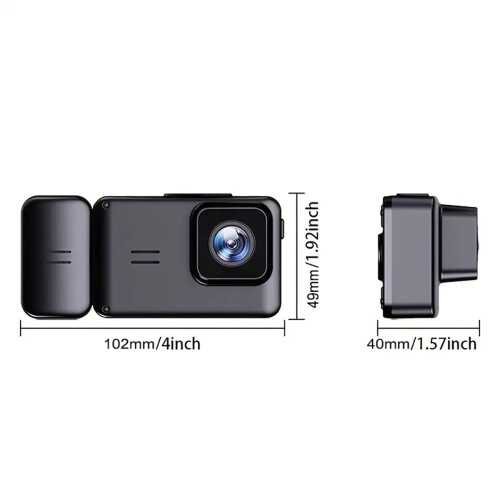 1080P Car Dashboard Camera 3 Lens 2 Inch Screen Built-in WiFi Loop Recording 1