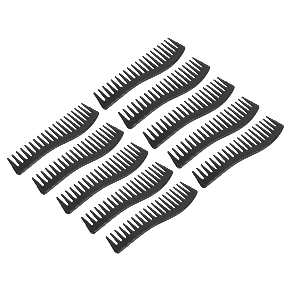 Unisex 10Pcs Plastic Wide Tooth Comb Set Gentle Detangling Portable Hairbrushes
