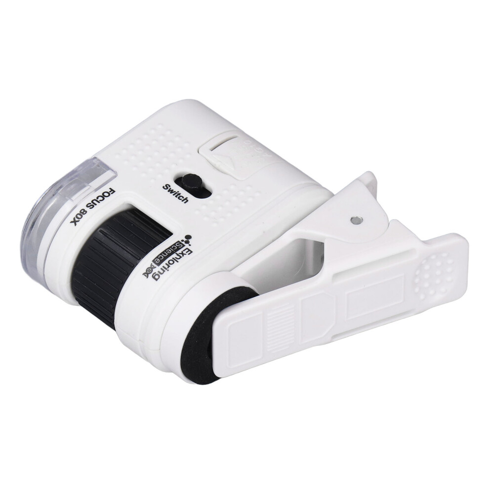 High Magnification Handheld Microscope 80X With Smartphone Clip Feature 8751331354035