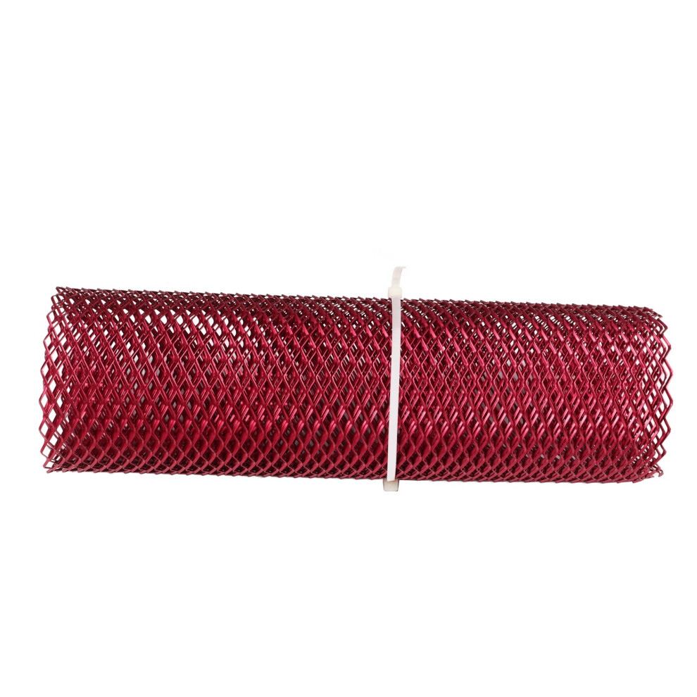 Car Front Center Grid Grille Rhombic Mesh Stable Red 9121376043017