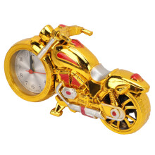 Vintage Gold Motorcycle Alarm Clock Desk Decor, ABS Metal, AA Battery