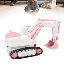 Pink Remote Control Excavator Toy 6 Channel, 24x14cm, Alloy, Lights & Sounds