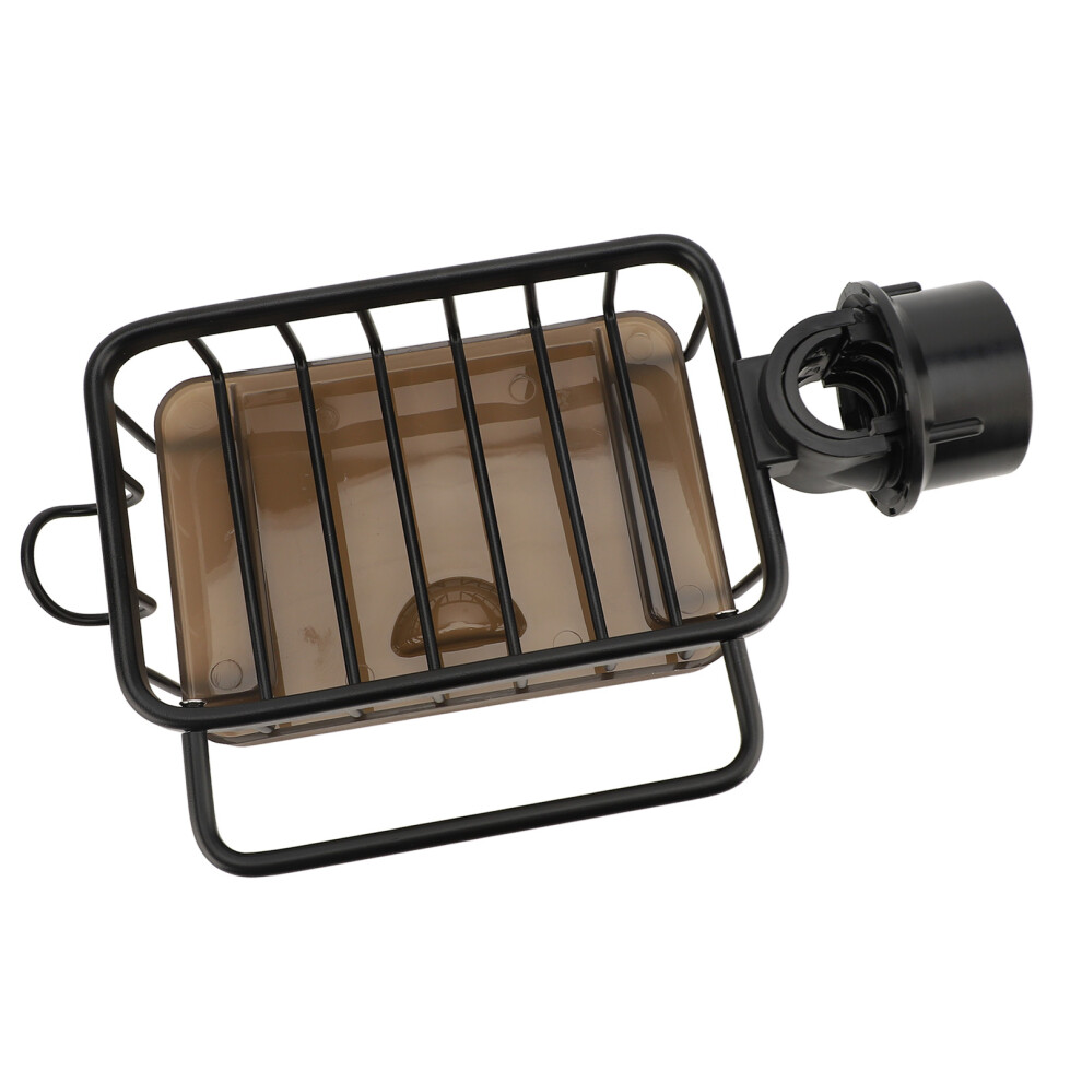 Left Side Sink Faucet Organizer In Black Aluminum With Sponge And Drain Tray 8451331358568