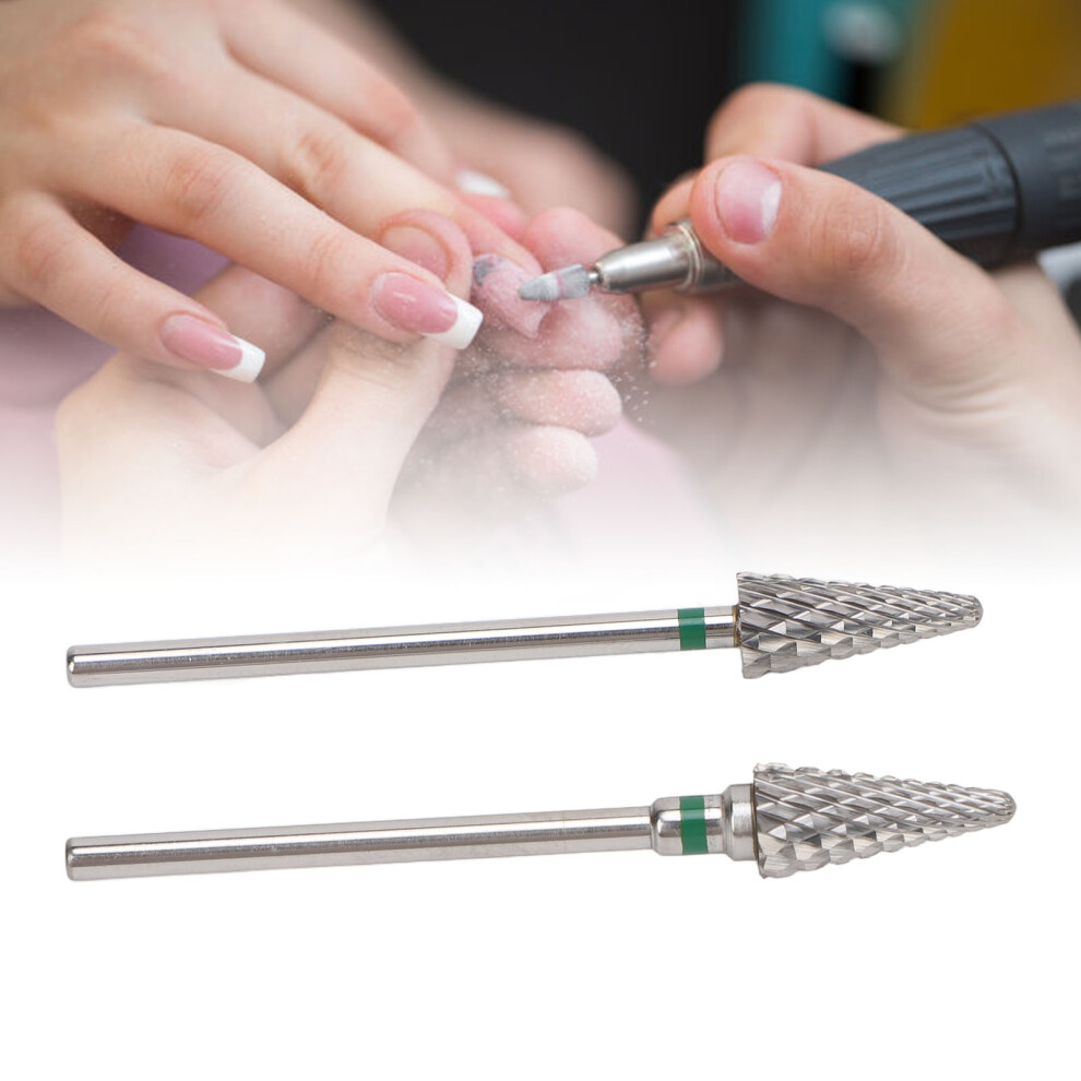 2pcs Tungsten Carbide Nail Drill Bits Set for Manicure & Gel Removal