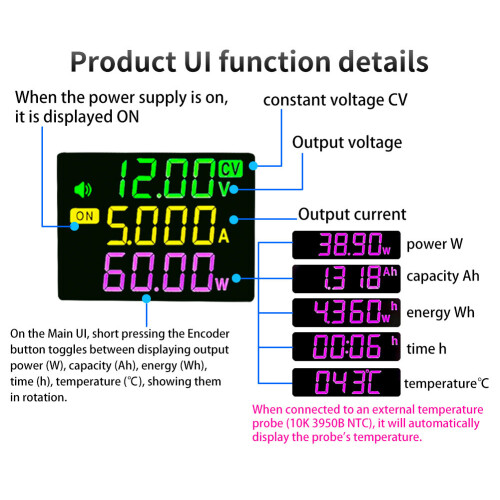 Digital DC Voltage Regulator Power Supply Module 60W 120W LCD Display 1