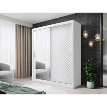 (120cm, White) FHI-Manchester Mirrored Sliding Door Wardrobe