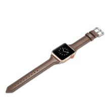(45mm, Coffee) Slim iWatch Leather Band Women Strap for Apple Watch Series 7 6 5 4 3 SE 40/44mm