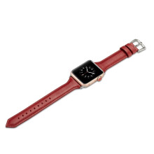 (38mm, Red) Slim iWatch Leather Band Women Strap for Apple Watch Series 7 6 5 4 3 SE 40/44mm Hot