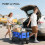 Outsunny Outsunny Outdoor Push Pull Wagon Stroller Cart w/ Canopy Top Blue 5