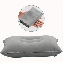 (Grey) Comfortable Inflatable Pillow, Suitable for Office, Car, Camping, Hiking and Napping - Supports Neck and Waist, Multifunctional Pillow