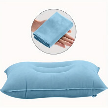 (Blue) Comfortable Inflatable Pillow, Suitable for Office, Car, Camping, Hiking and Napping - Supports Neck and Waist, Multifunctional Pillow