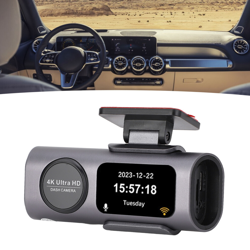 4K Front & 1080P Rear Dual Dash Cam With Night Vision & Wifi App 9371331369403
