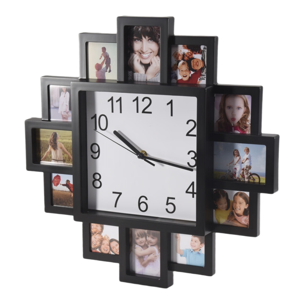 Horloge murale avec cadre photo, nouveau design moderne à faire soi-même, décoration de salon ou de maison