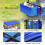 Outsunny Outsunny Outdoor Push Pull Wagon Stroller Cart w/ Canopy Top Blue 8