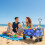 Outsunny Outsunny Outdoor Push Pull Wagon Stroller Cart w/ Canopy Top Blue 9