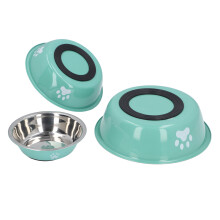 Juego de 3 cuencos para mascotas de acero inoxidable 17,5x5/14x4 cm