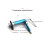 Pneumatic Disc Brake Piston Wind Back Tool, Blue Silver Black, Metal 7