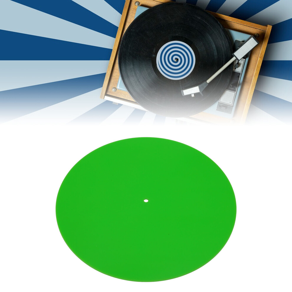 Acrylic Turntable Mat 12In Reduce Noise & Improve Sound Quality Green 8341331376511
