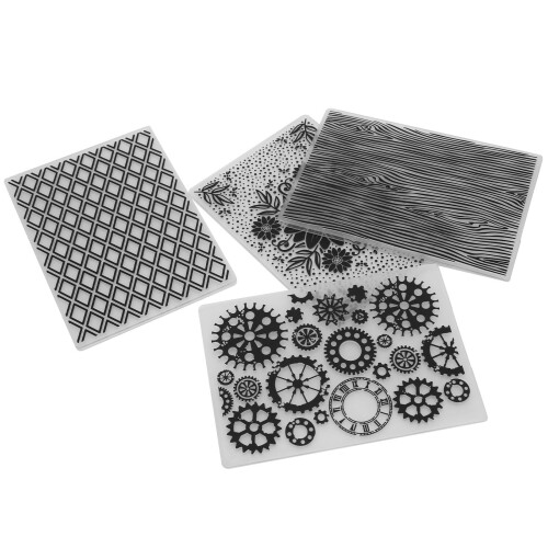 4Pcs Plastic Embossing Folders Embossed Template 1