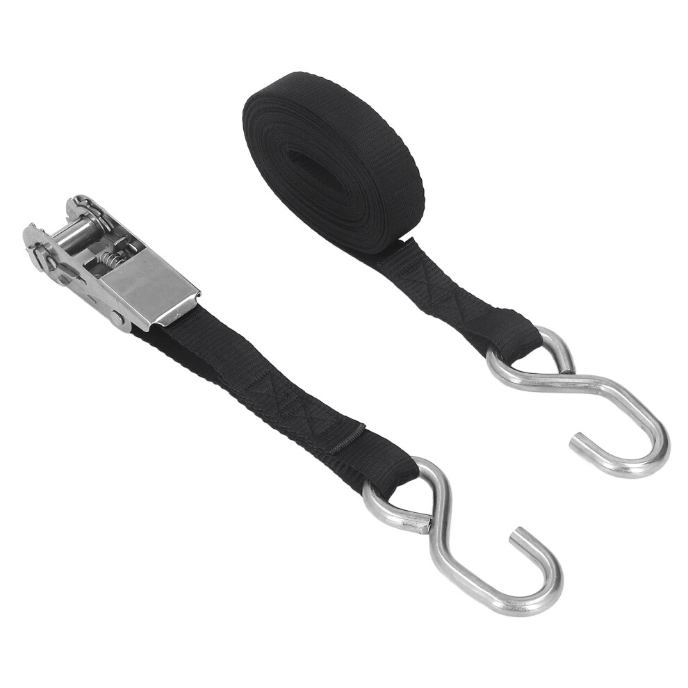 1In 25Mm Ratchet Tie Down Straps Black Rust Proof 9121376048722
