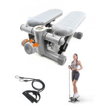 Mini Stepper with Resistance Bands & LCD Monitor Home Fitness Stepper Machine Grey