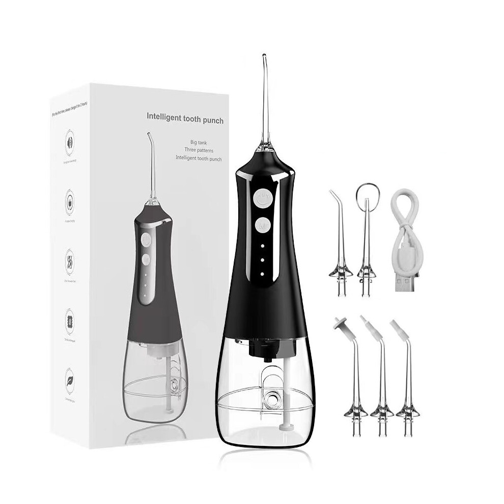 Water Flosser Cordless 300Ml Rechargeable 3 Modes Oral Irrigator Black