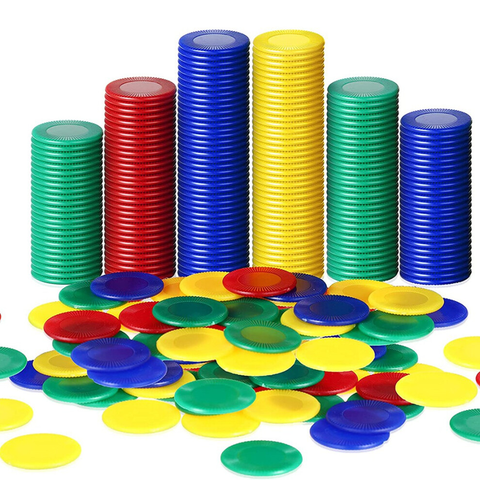 400 Pieces Plastic Poker Chips Game Chips 4 Colors Counter Card, 4