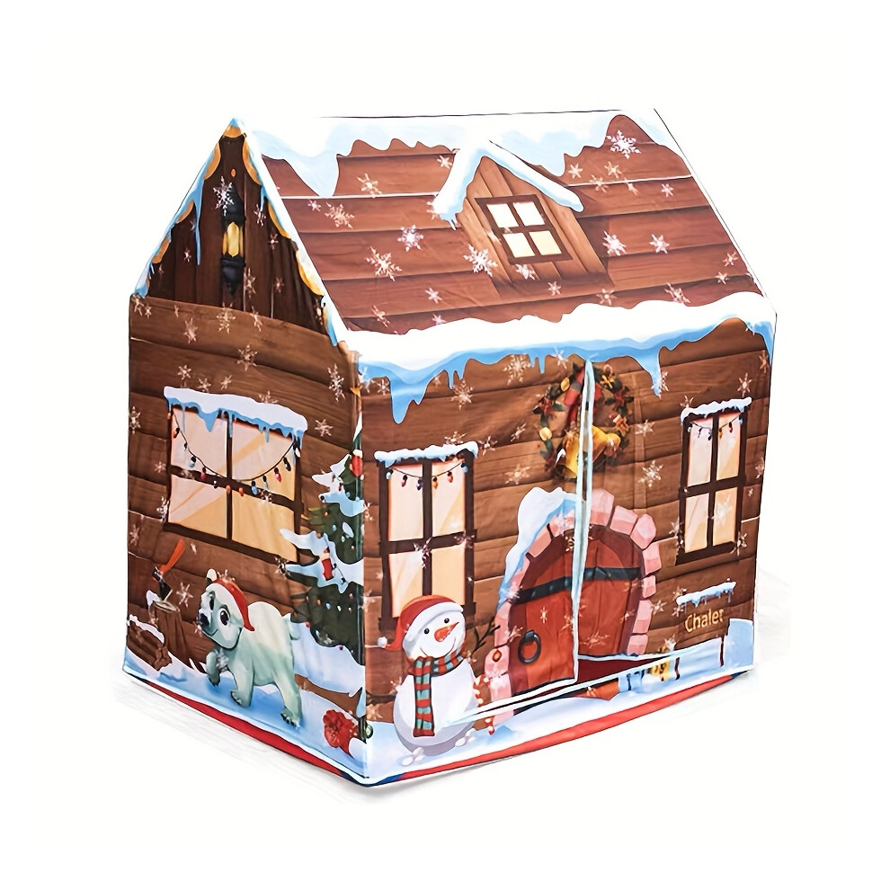 (House Tent) Christmas Snowman House Play Tent - Kids Toy Tent with Storage Bag, Cozy Winter Scene Game House for Boys & Girls, Perfect Birthday or Ho-image-OPC-PJ9TY6G-NEW