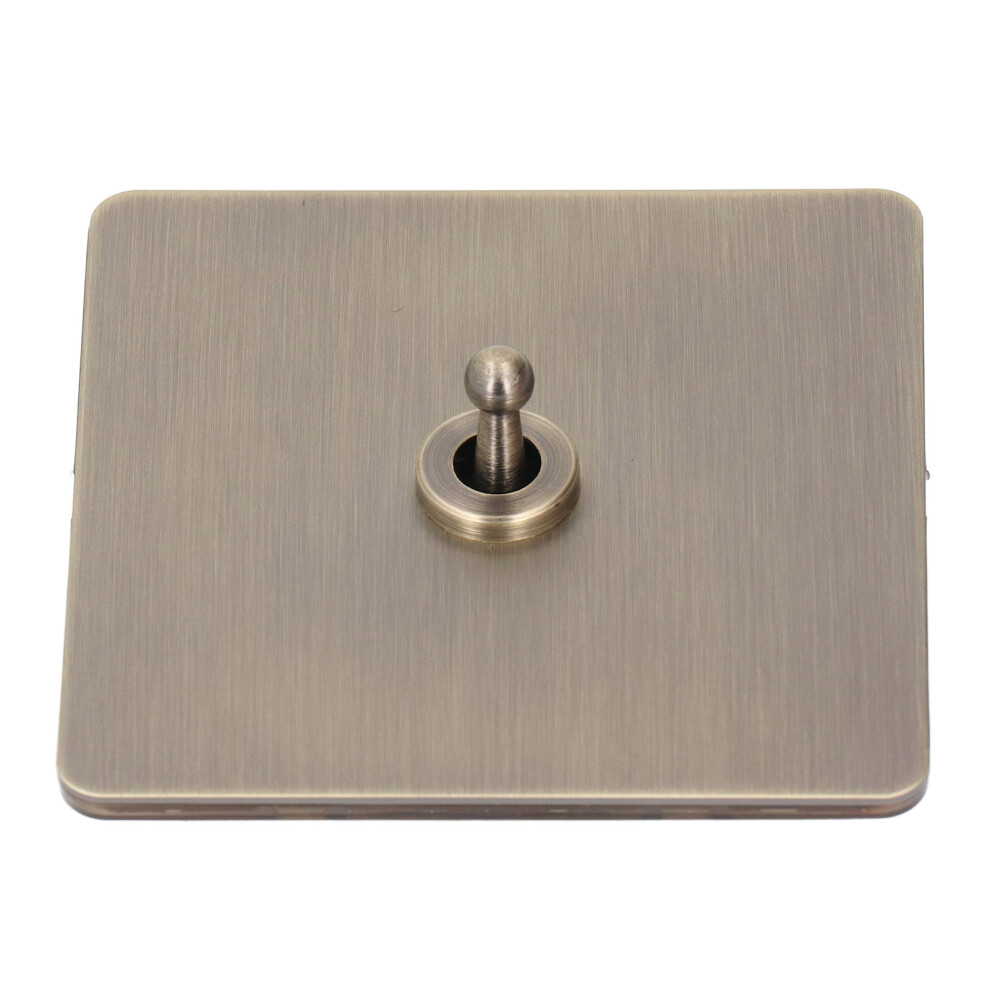 2 Way Ac250v Toggle Switch 1 Gang Single Pole Antique Bronze Steel Panel 9451331386485