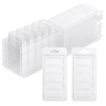 50 Pcs Wax Melt Containers, 5-Cavity Wax Melt Clamshell Molds