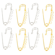 20PCS Heavy Duty Metal Brooch Safety Pins 5 Holes for Jewelry Sewing