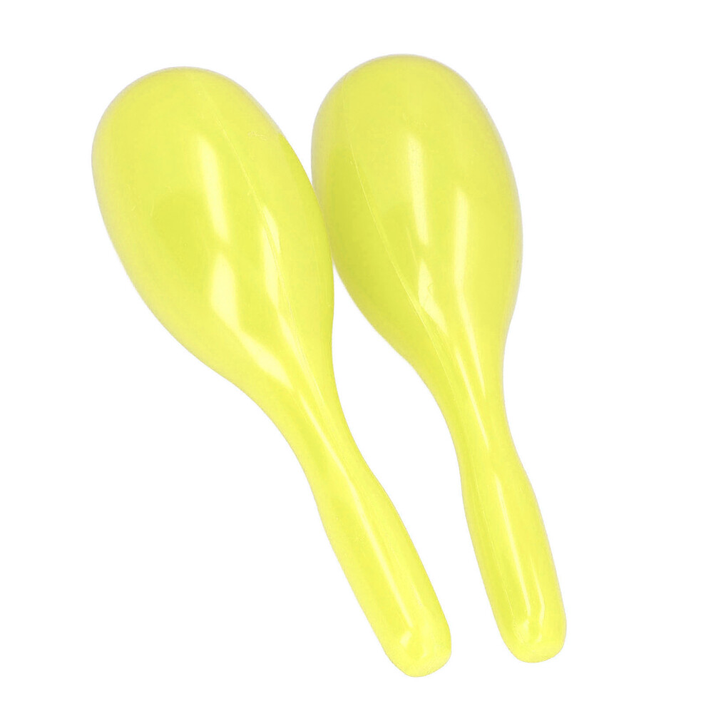 2Pcs Yellow Oval Plastic Music Maracas for Kids, KTV & Party