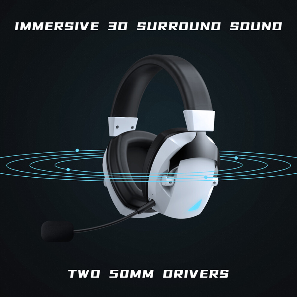 Tri-Mode Gaming Headset 50mm Driver, 36H Battery, LED Lights-image-OPC-PJ9V275-NEW