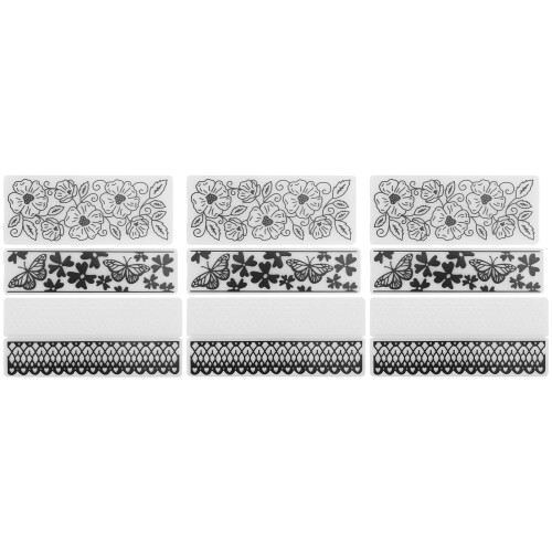 9Pcs Flower Plastic Embossing Folder Rectangle for 1