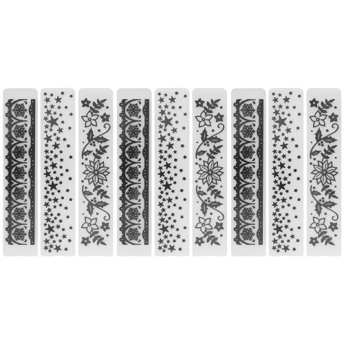 9Pcs Embossing Folder DIY Plastic ConcaveConvex 1