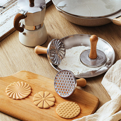 3Pcs Cookie Stamps Metal Cookie Press Mold for DIY Baking Cake Pastry 1