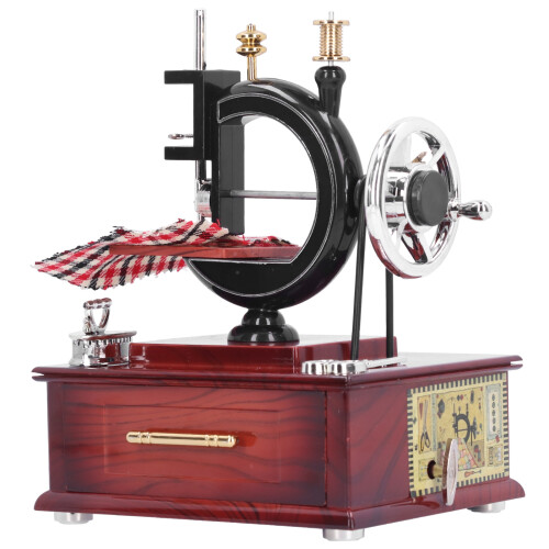 Sewing Machine Music Box Clockwork Retro Style 1