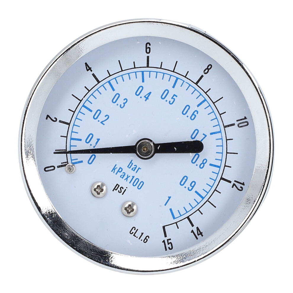 Axial Dual Scale Pressure Gauge 0-1Bar/Kpa X100 0-15Psi 2.5In Dial 8791331393665