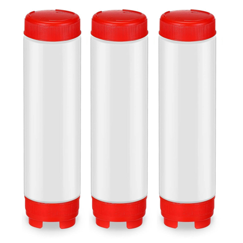 16 Oz Inverted Squeeze Bottles, Refillable Tip for Sauces Ketchup