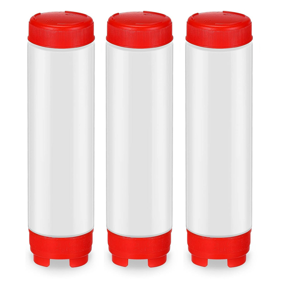 16 Oz Inverted Squeeze Bottles, Refillable Tip for Sauces Ketchup